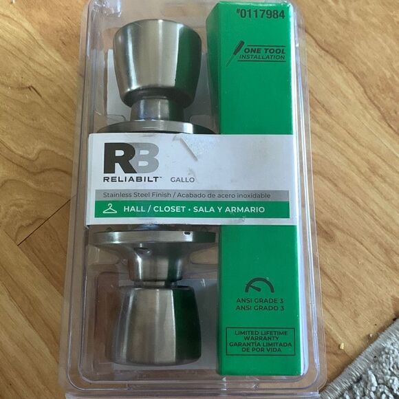 Closet door opener knob handle stainless sleep finish - Picture 1 of 2